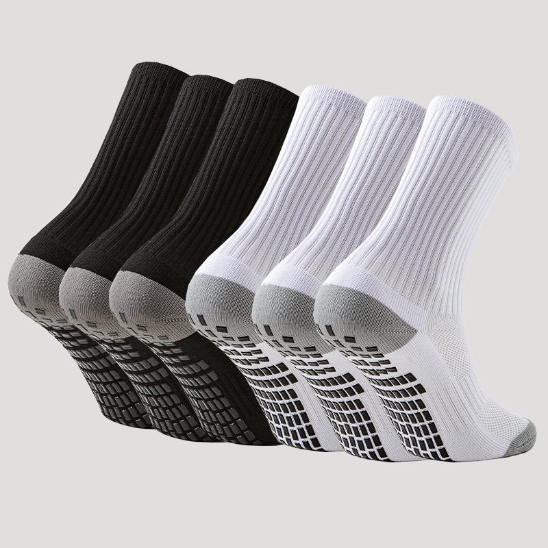 Cross-Border Amazon Gray Heel Non-Slip Football Socks with Glue Shock Absorption and Wear-Resistant Sports Basketball Socks for Men Breathable