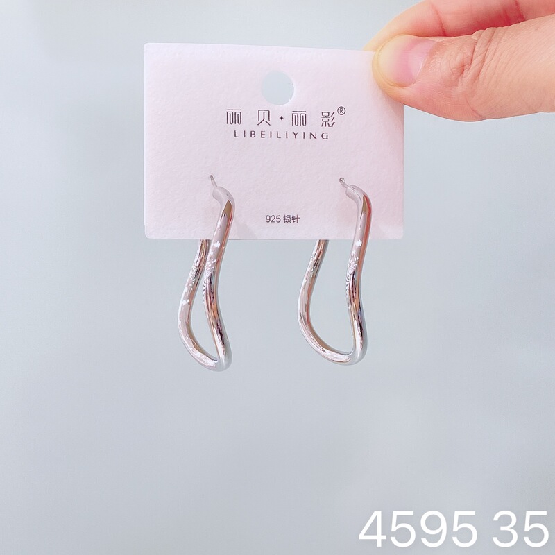 丽贝丽影丽银欧美时尚高级感素圈耳环2025新款爆款个性小众女耳圈|undefined