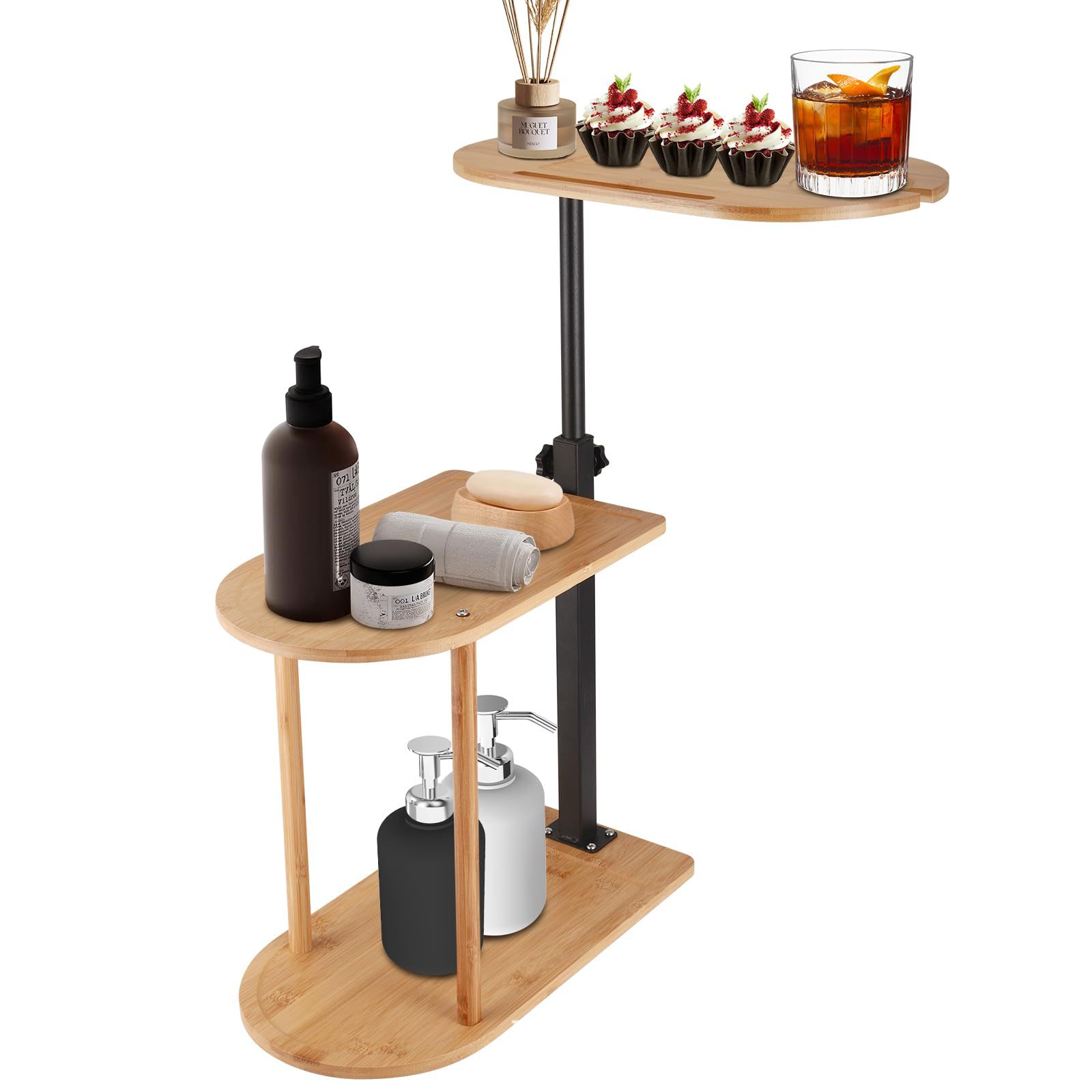 Cross-border Wooden Bathroom Rack Solid Wood Three-layer Bathtub Storage Rack Bath Leisure Sofa Side Table Computer Table