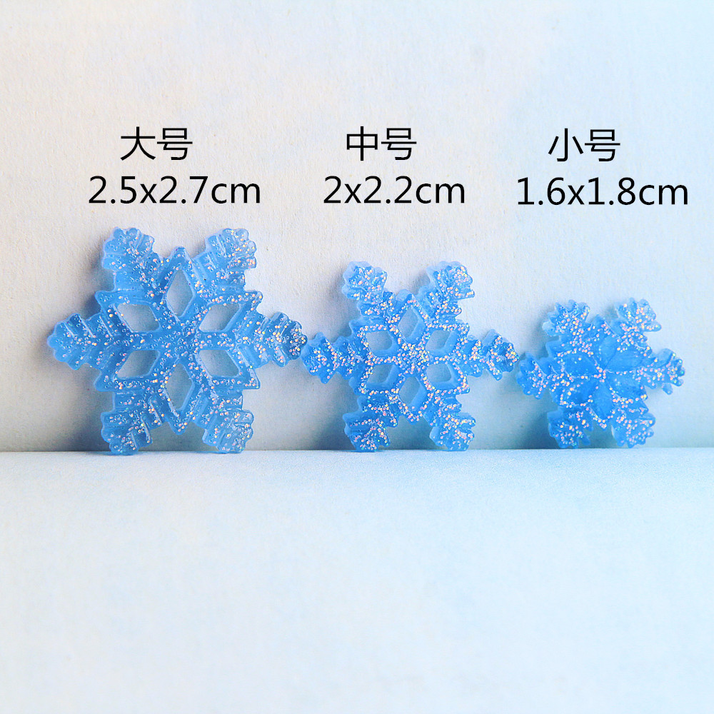 NUEVA resina Glitter translúcido copo de nieve accesorios DIY joyería accesorios para el cabello teléfono móvil Shell zapatos y accesorios de vestir transfronteriza Venta caliente