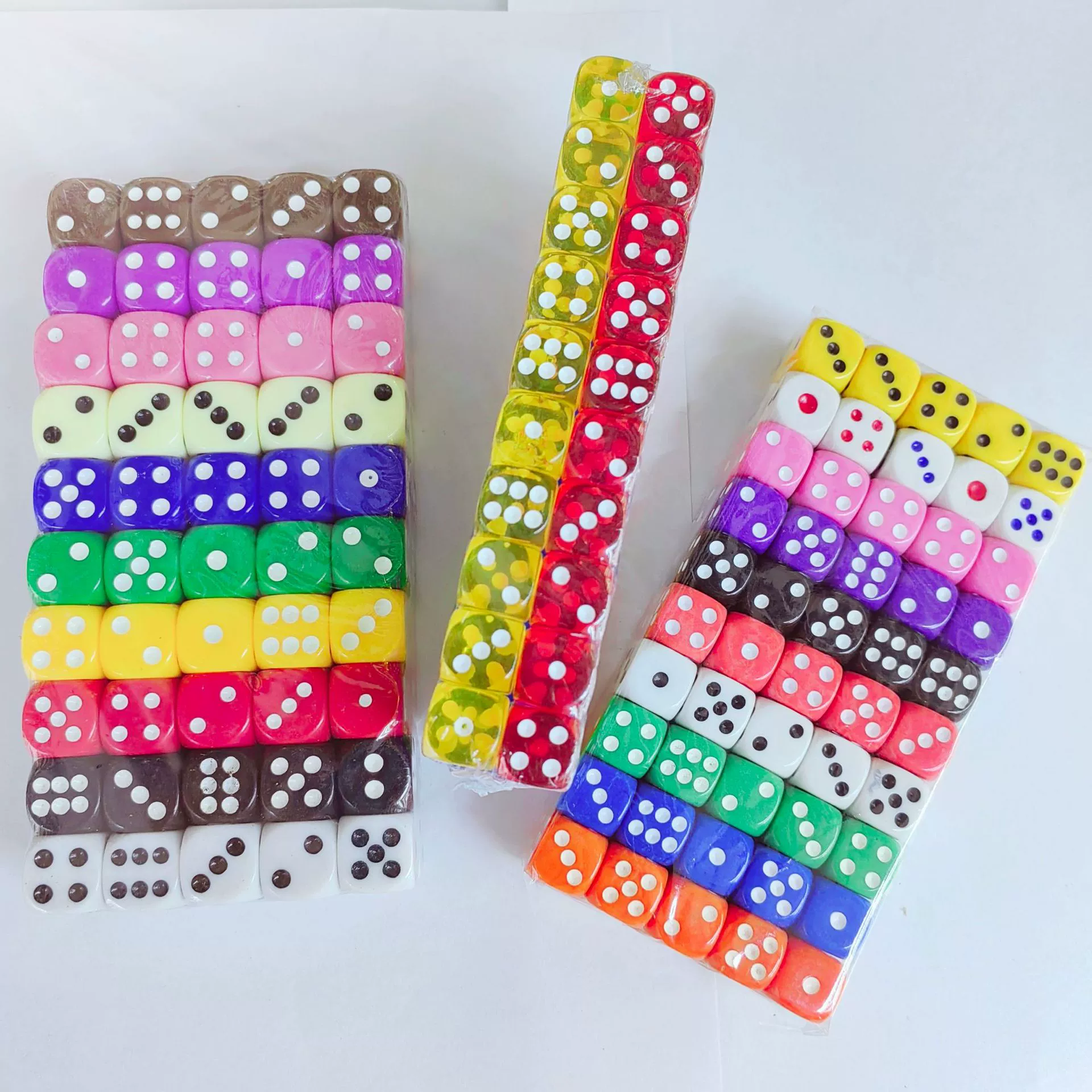 Пластиковые кубики смешанного цвета, блистерная упаковка, трансграничная Amazon 14 мм, разноцветный выбор, красочная и прозрачная