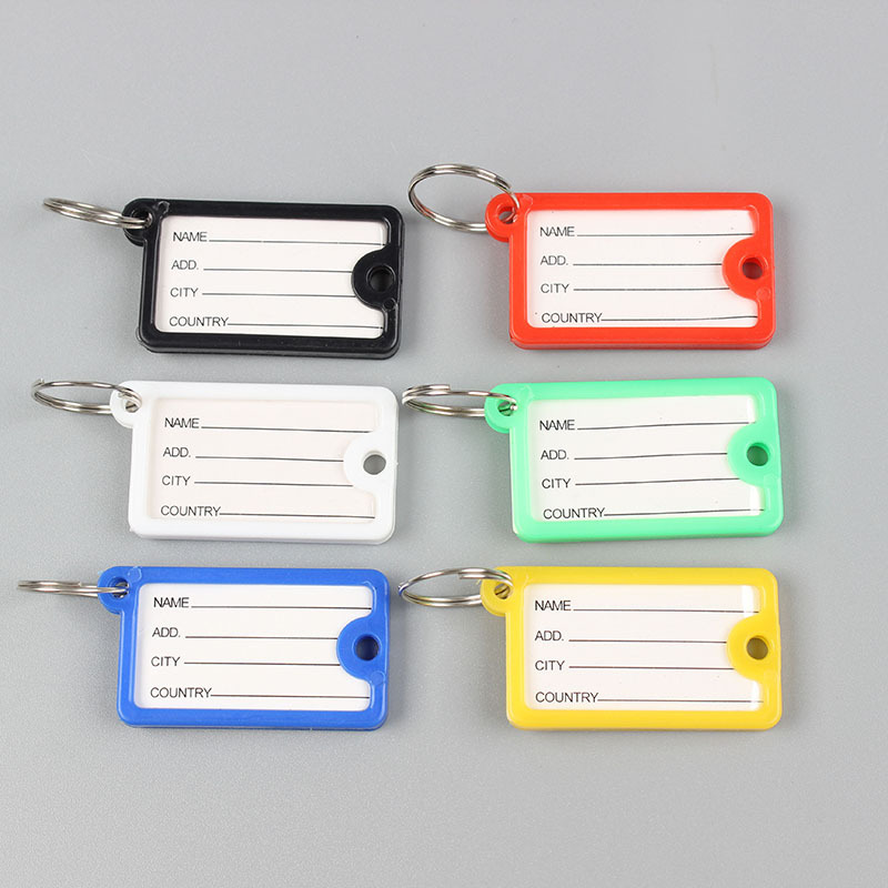 Color plastic PP key card Hotel number plate key chain pendant classification candy color number plate