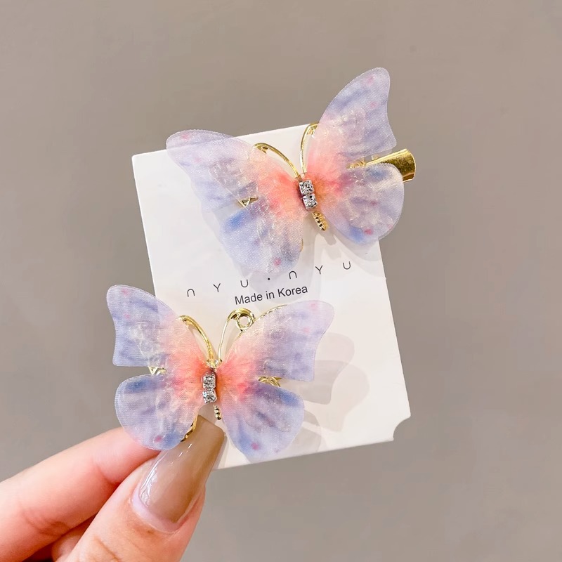 Super hada mariposa horquilla accesorios para el cabello para niños niña bebé lindo tocado horquilla niña flequillo clip lateral tocado