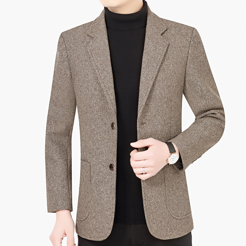 Fashionable and Stylish Men's Casual Suit Jacket, New Korean Style for Spring and Autumn, Middle-Aged Dad Style Business Suit Top Fashionable and Stylish Men's Casual Suit Jacket, New Korean Style for Spring and Autumn, Middle-Aged Dad Style Business Suit Top