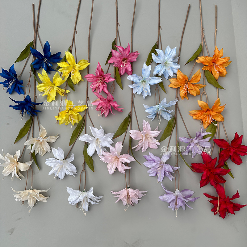 80cm long branch 3 Lily artificial flower wedding banquet hall Floral Wedding Hall Flower perfume lily