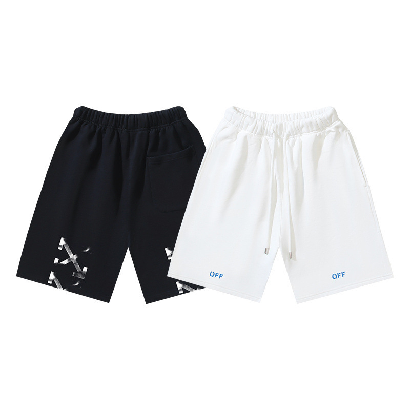 2026 Summer New Style Ow Letter Off Blurred Arrow Pattern Printed Casual Shorts Unisex Wholesale