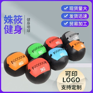 定制健身软药球跨境非弹力实心墙球私教男女平衡训练PU重力墙球