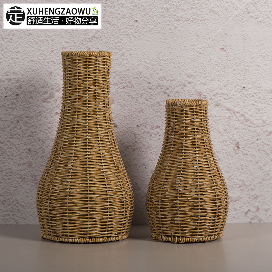 Pequeña orden personalizada tejida a mano vintage imitación de vidna vasijas de flores creativas para dibujar la cantidad de descuento personalizada