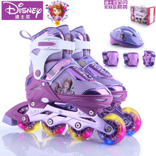 迪士尼溜冰鞋20280索菲亚公主漫威卡通儿童八轮全闪光套装