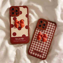 新年款红色蝴蝶结适用华为mate40pro手机壳nova9软壳p50保护套p30