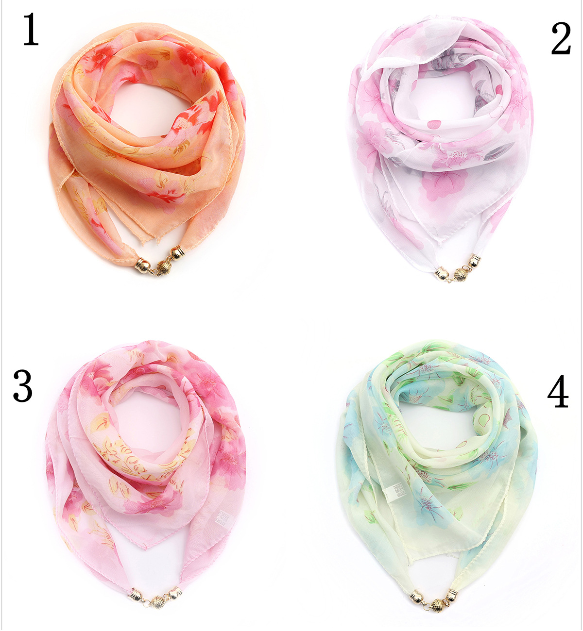 Women's Simple Style Classic Style Color Block Chiffon Silk Scarf display picture 5