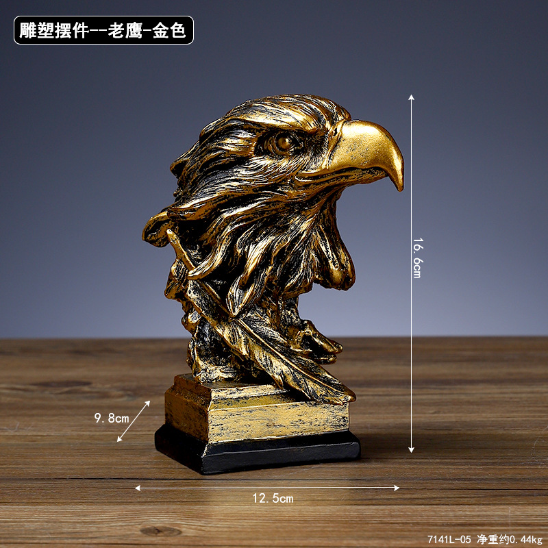 Animal Head Resin Ornaments Nordic Lion Eagle Crafts Office Decoration Living Room Entrance Sculpture Decoration