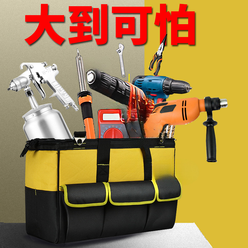 Kit de herramientas eléctricas multifuncional de reparación lona grande fuerte y duradero bolsa de herramientas de lona portátil