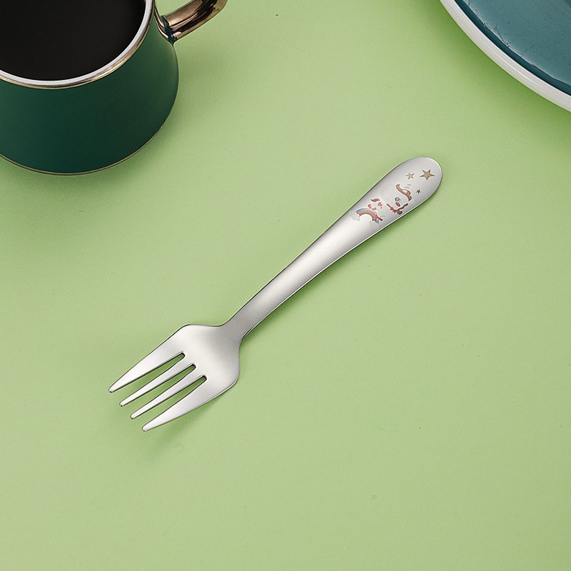 Rainbow Horse Tenedor cuadrado