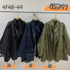 wj2025秋季新款女高领日系休闲款长袖文艺风ins潮流工装服外套