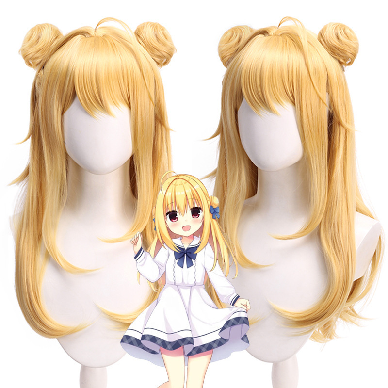 Blue Gold Cosplay Regular Track Detachable Izumi Hime Ai Creative Slightly Curly Double Hair Wig