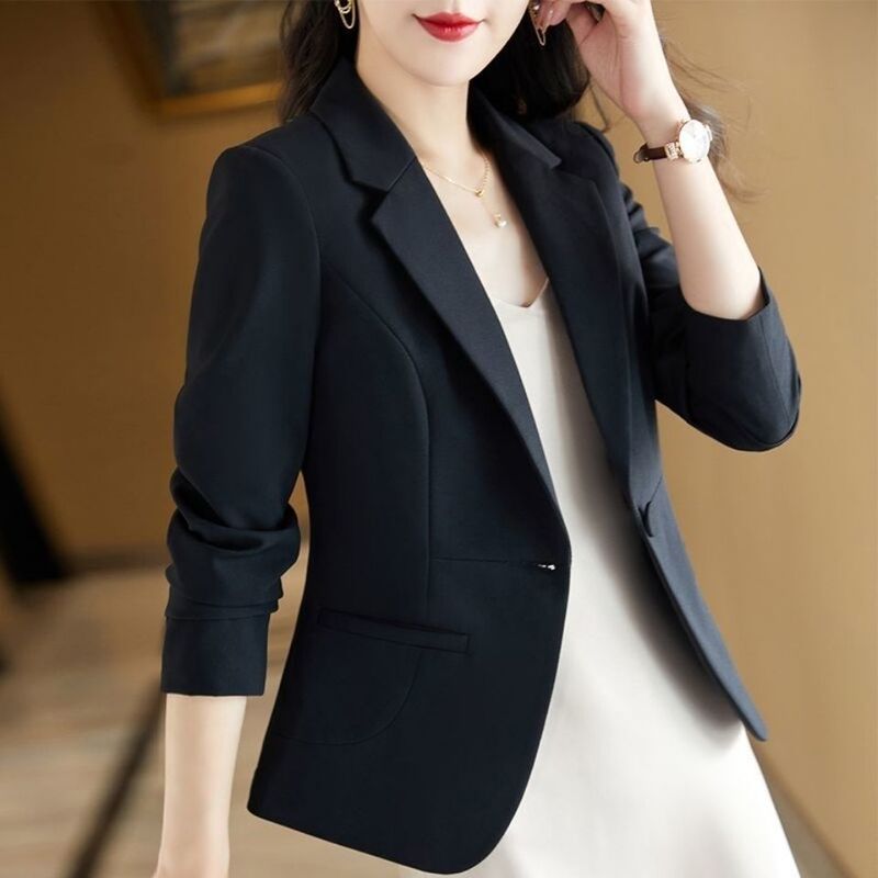 小西装外套女春秋新款薄韩版时尚修身短款收腰气质休闲西服上衣潮|undefined