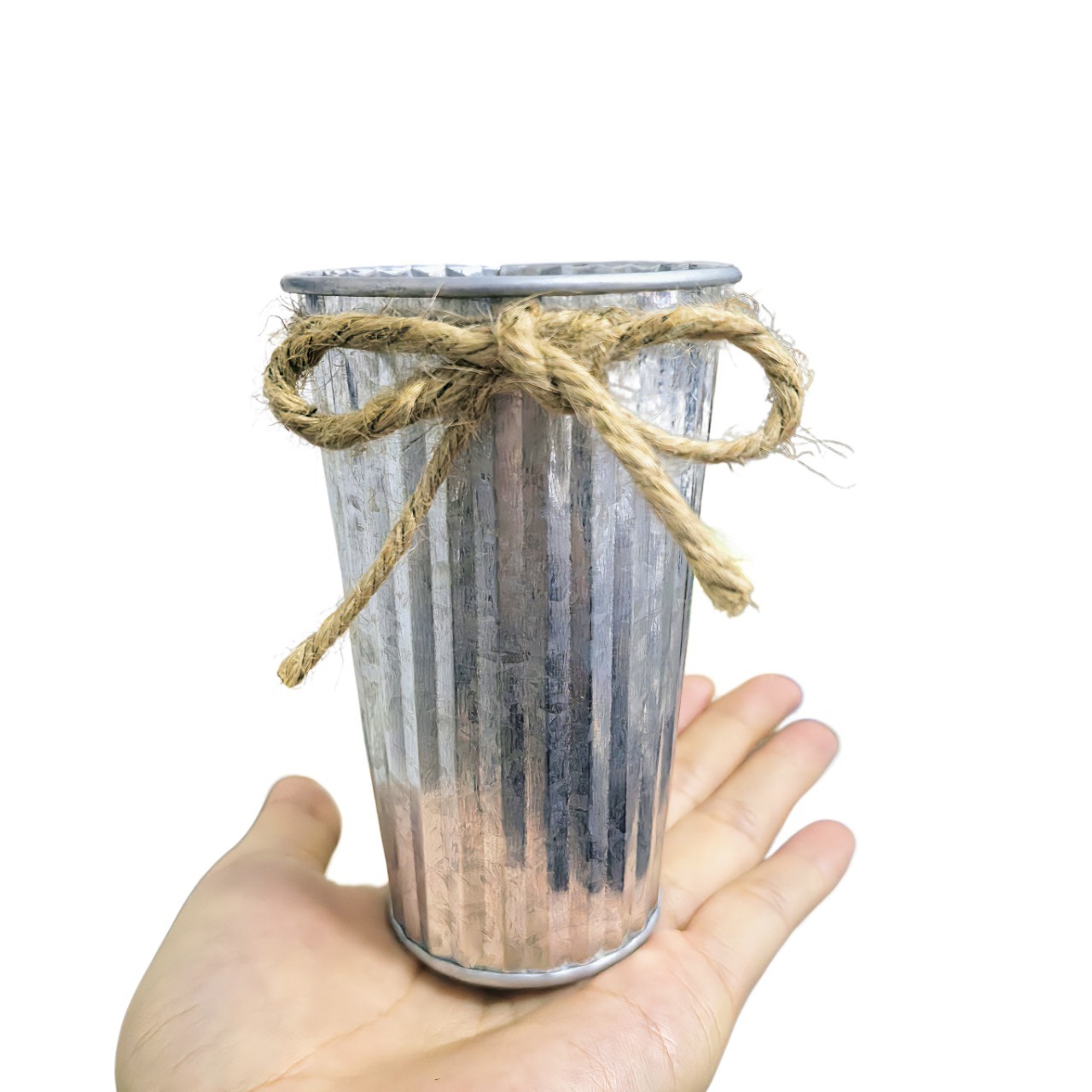 Decorative Desktop Flower Pot Pen Holder Storage Bucket Iron Small Cylinder Mini Flower Arrangement Vase