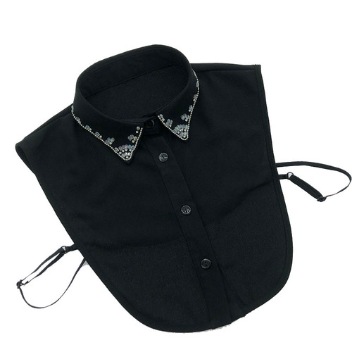 Hand-sewn crystal glass bead fake collar, high-end quality women's wear, trendy fashion manufacturer direct sale fake collar