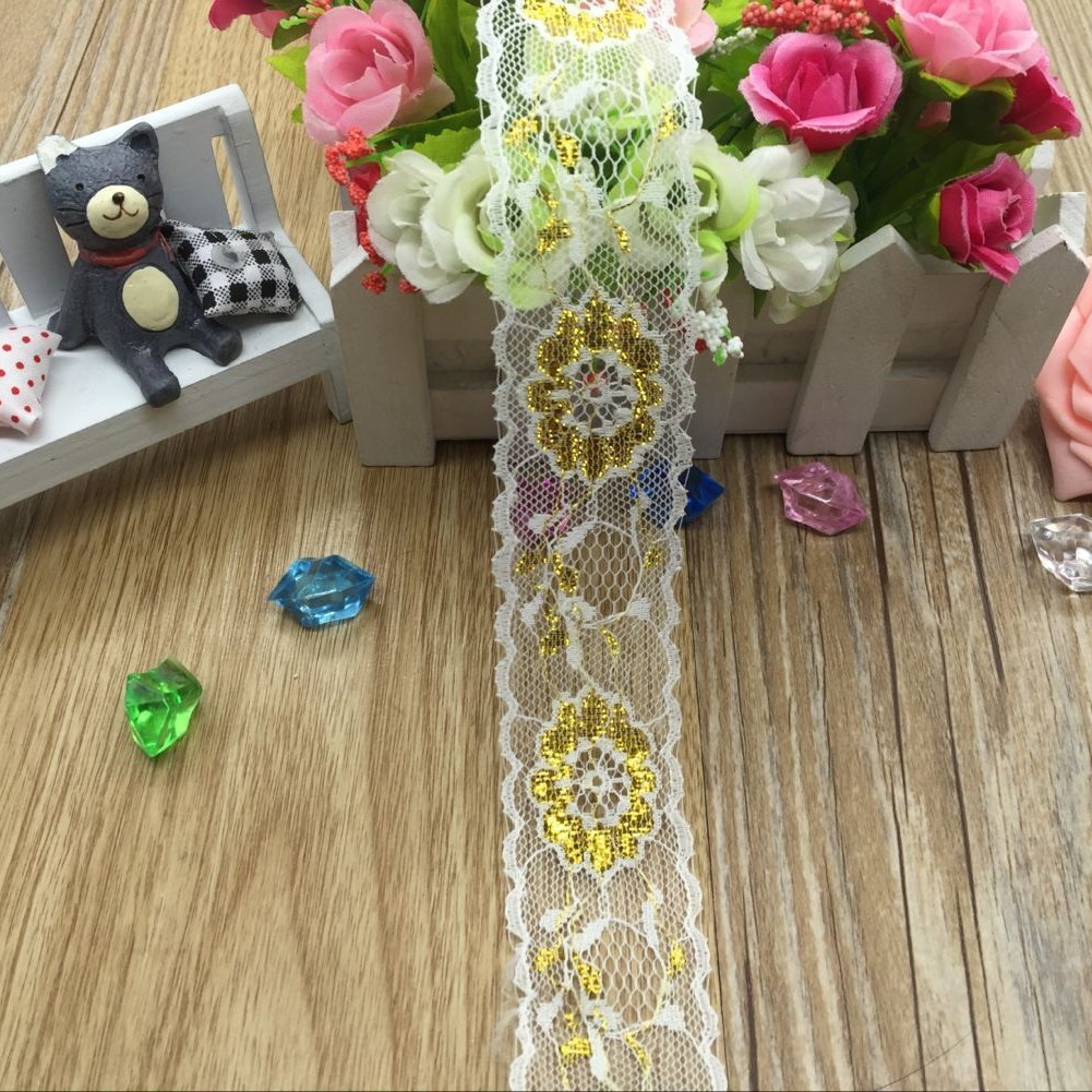 蕾丝花边DIY花边服装辅料现货供应928金#  宽度3.7CM