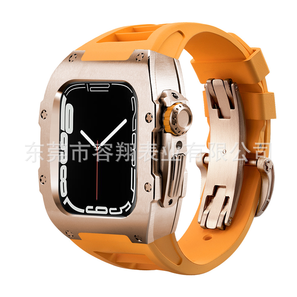 Adecuado para Apple applewatch 8/7/6/5 modificado reloj Correa protectora Shell iwatch caja de reloj de acero inoxidable