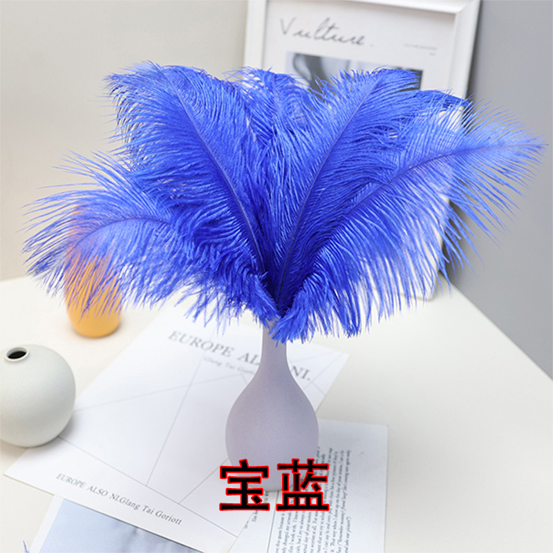 15 - 75cm al por mayor plumas de avestruz azul precioso boda de avestruz decoración de cabello guía de la mesa adornos de flores accesorios de fiesta