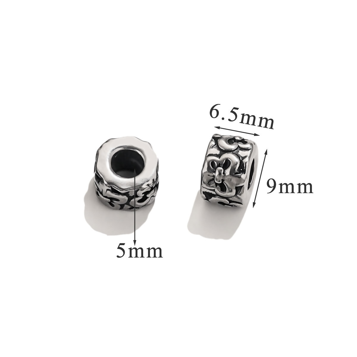 Acero inoxidable retrógrado retrogrado seis palabras de la palabra verdadera cuerda tejida a mano DIY cuentas de acero de titanio joyas de cuentas de pulsera