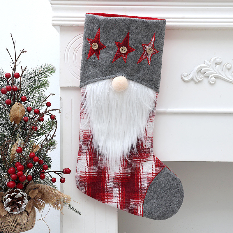 Christmas decorations Rudolph Christmas stocking gift bag children's candy socks gift bag sock pendant limited gift box