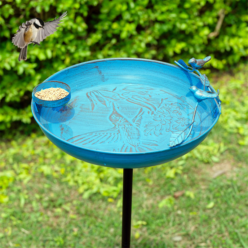 屋外ガーデンパティオ鳥の餌箱給水器ハチドリバードバス鉄工芸品耐久性のあるバードバス|undefined