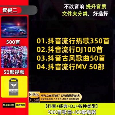 Car USB Flash Drive Songs Car DVD player - package-2-built-in-500-songs-50-hd-videos-4gb-64gb