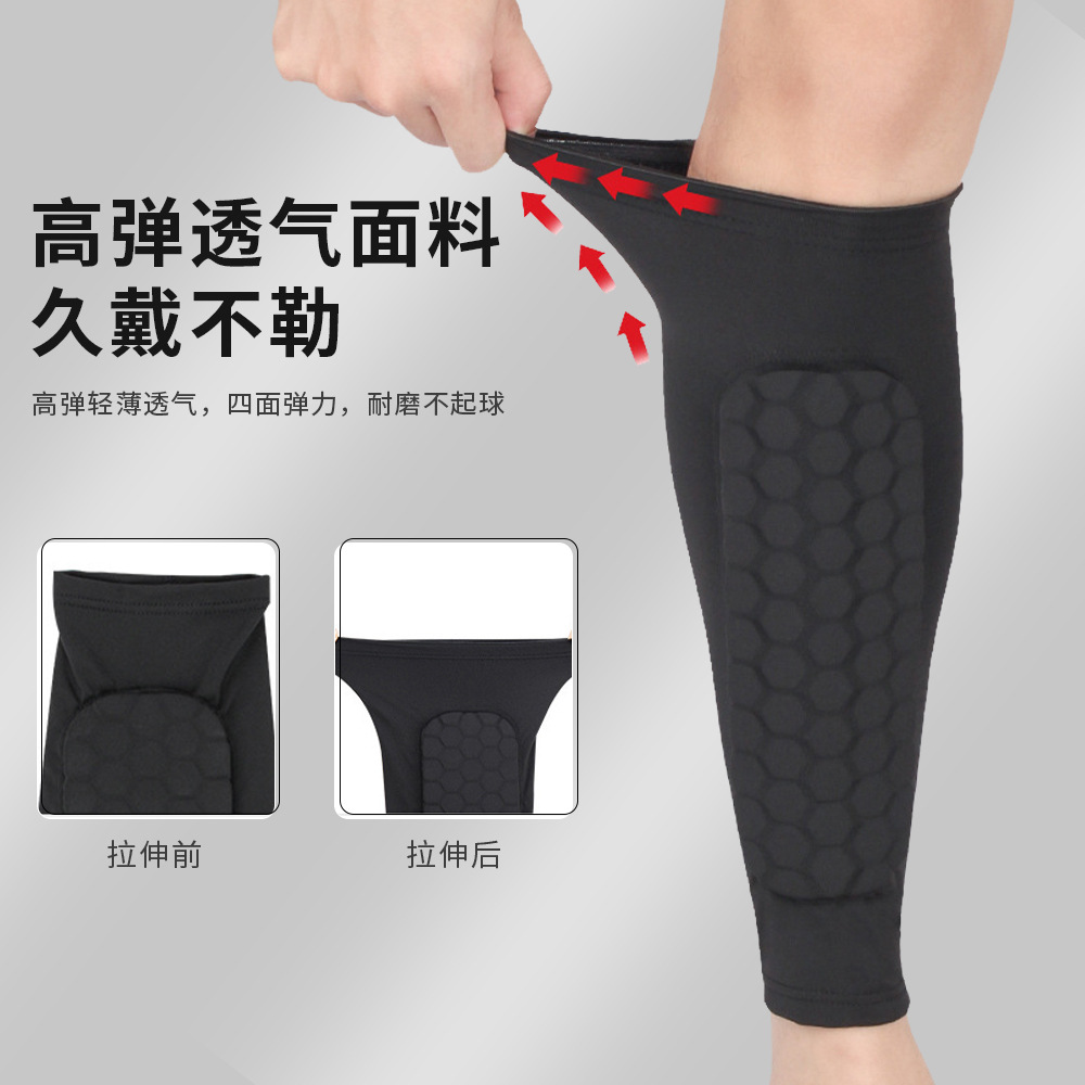 Children's Football Shin Pads, Adult Honeycomb Anti-Collision Professional Calf Sleeves, Running and Football Game Sports Protective Gear