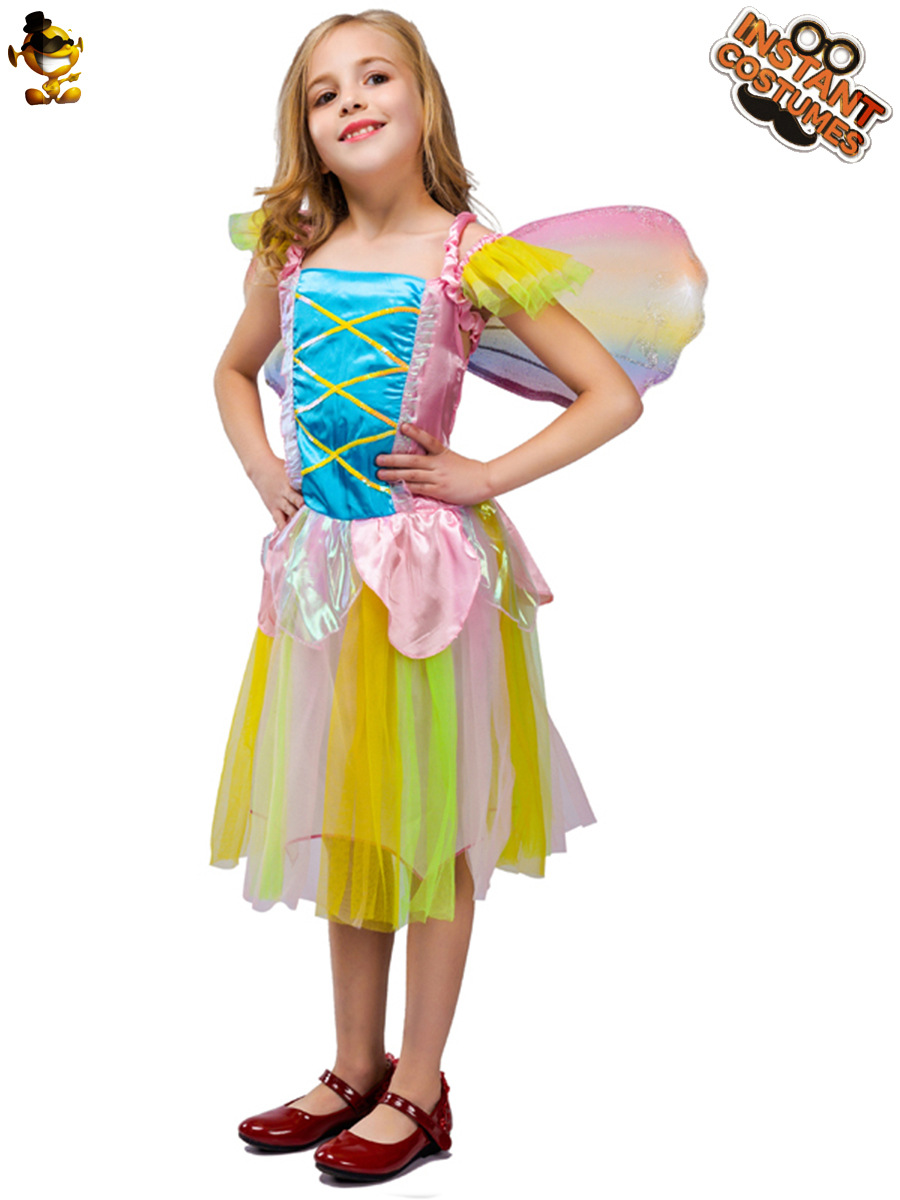 Disfraz de fiesta de Carnaval de Halloween traje de disfraces traje de rendimiento de etapa niña falda de hadas de colores