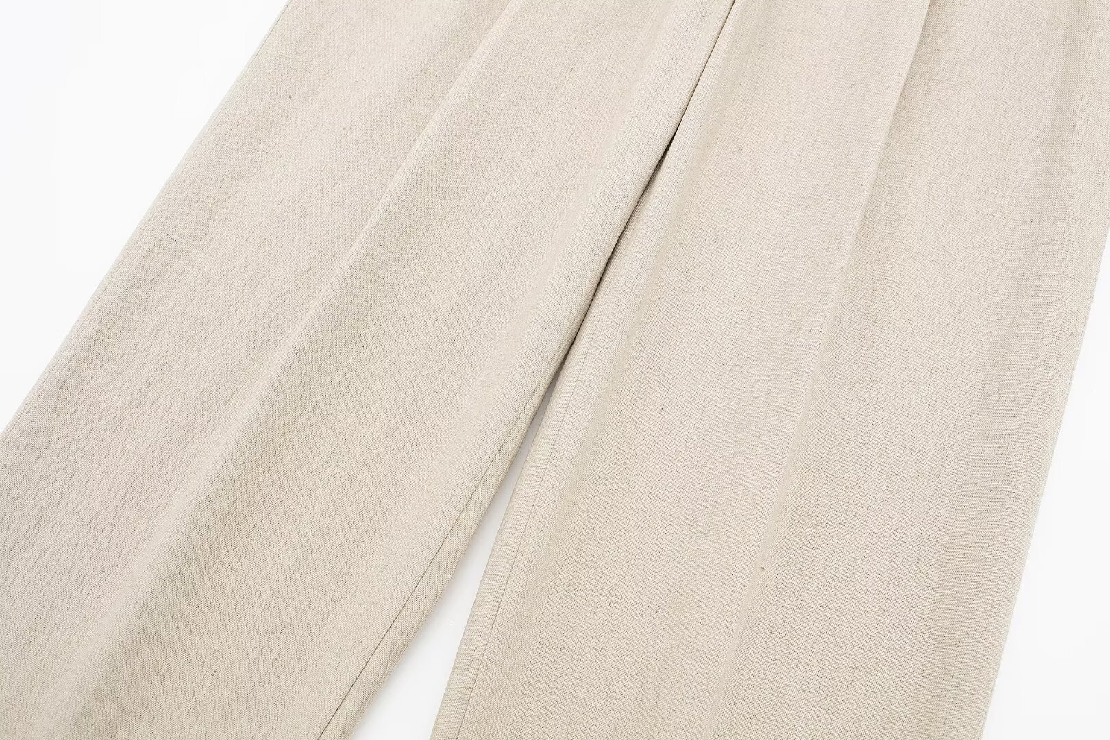 Women's clothing 2024 summer new linen blend short suit jacket straight leg pants set_voghion.com