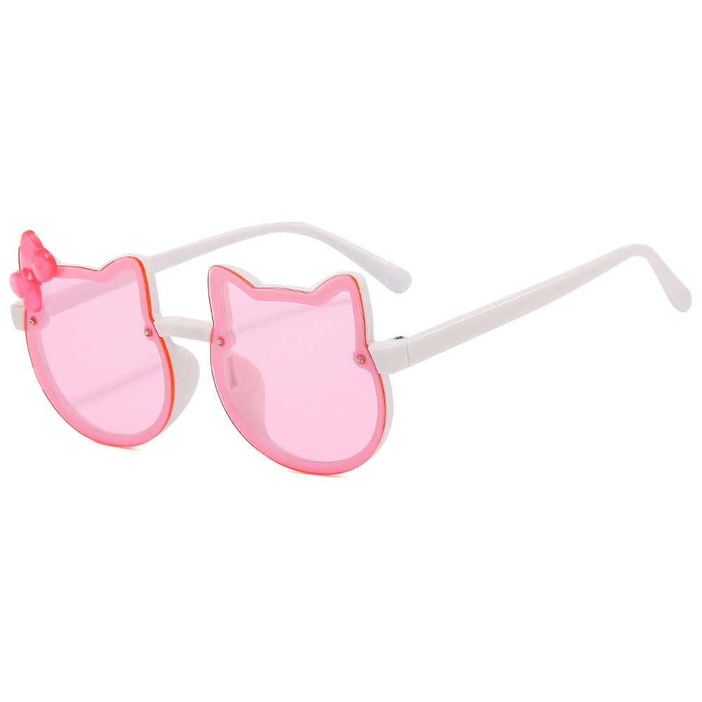 New Two Ears Kids Sunglasses Color Bow Shiny Sunglasses Boys and Girls Fashion Selfie Glasses