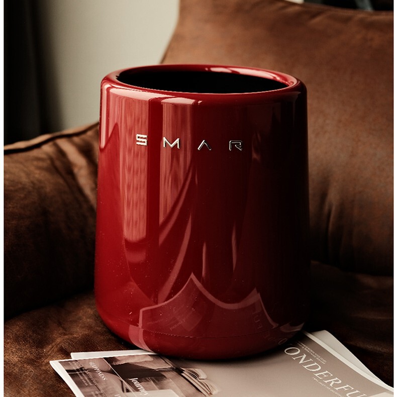 Household European-style Trash Bin Living Room Kitchen Bathroom Bedroom Office Vintage Red Paper Bin Kitchen Storage Bucket