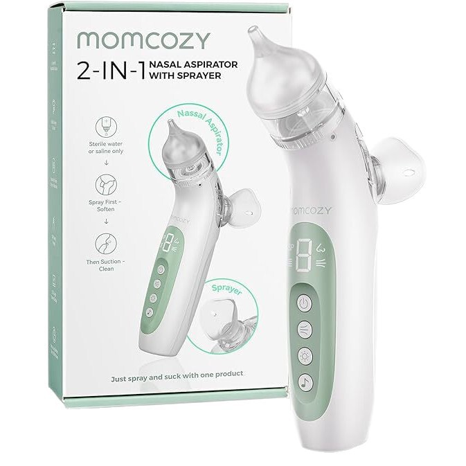 Amazon の人気商品 Momcozy ベビー鼻吸引器 2-in-1 ベビー鼻吸引器、鼻スプレー付き|undefined