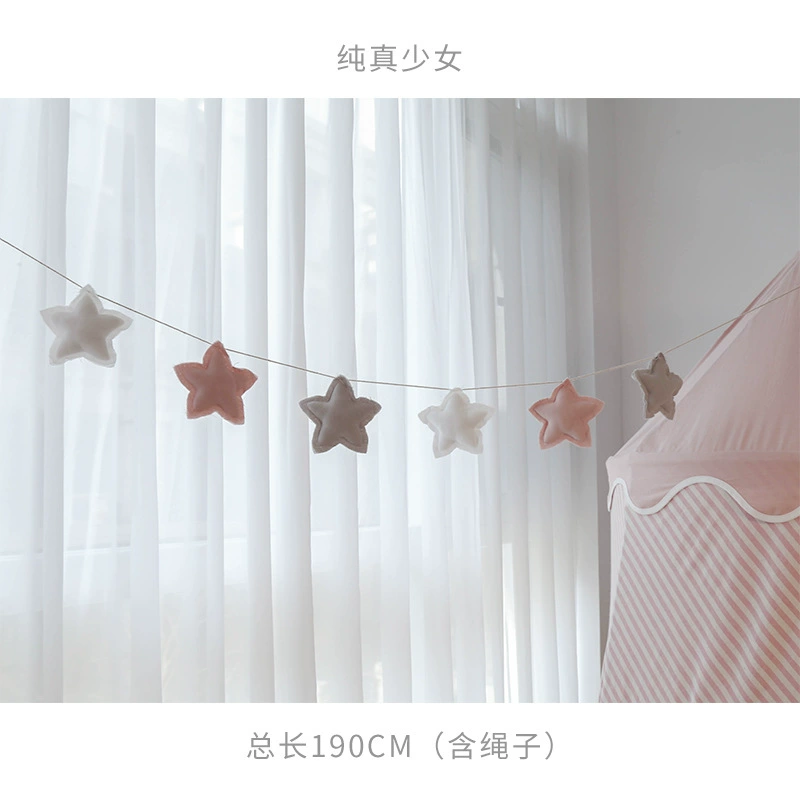Флаг-гирлянда BG54 Star Hanging Flag Cotton Handmade Handmade Penta -Star Декорация маленький цветной баннер детский дом день рождения сцена настенное полотенце