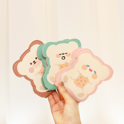 Cute cartoon bear biscuit card holder card holder driver's license set meal card ID holder pu leather bank card credit card holder