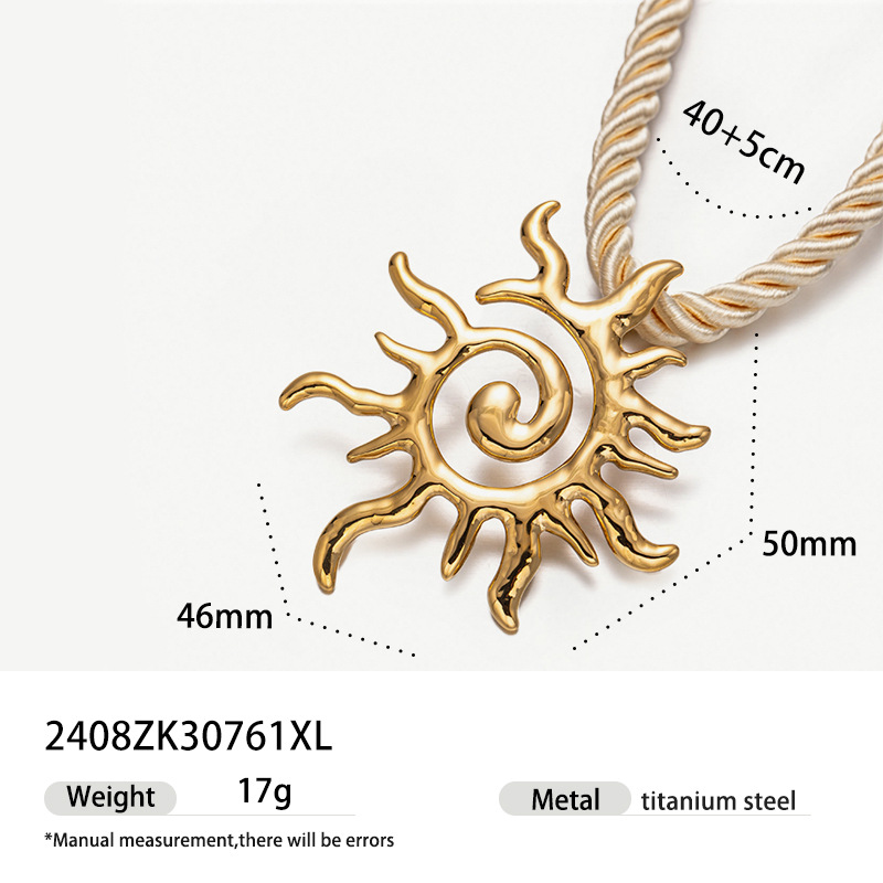 Tena Europa y América Alta retención de color 18k oro concha de acero inoxidable concha de estrella de mar collar de cuerda gruesa ins joyería de explosión transfronteriza image 7