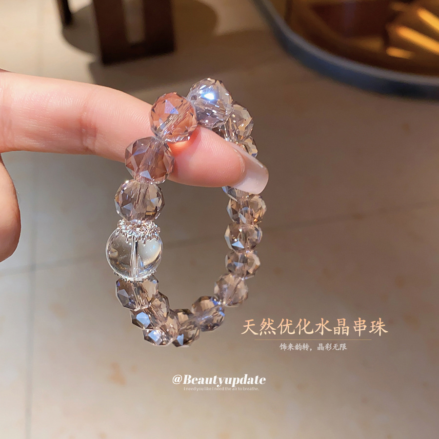 Pulsera de cuentas de cristal optimizada de ópalo natural 2025 nueva pulsera de todo fósforo de moda joyería de alta gama de nicho