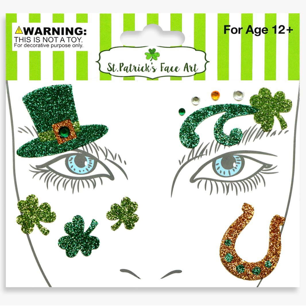 祝日のパーティーの舞台の化粧は顔を貼って化粧のシールを貼ります。