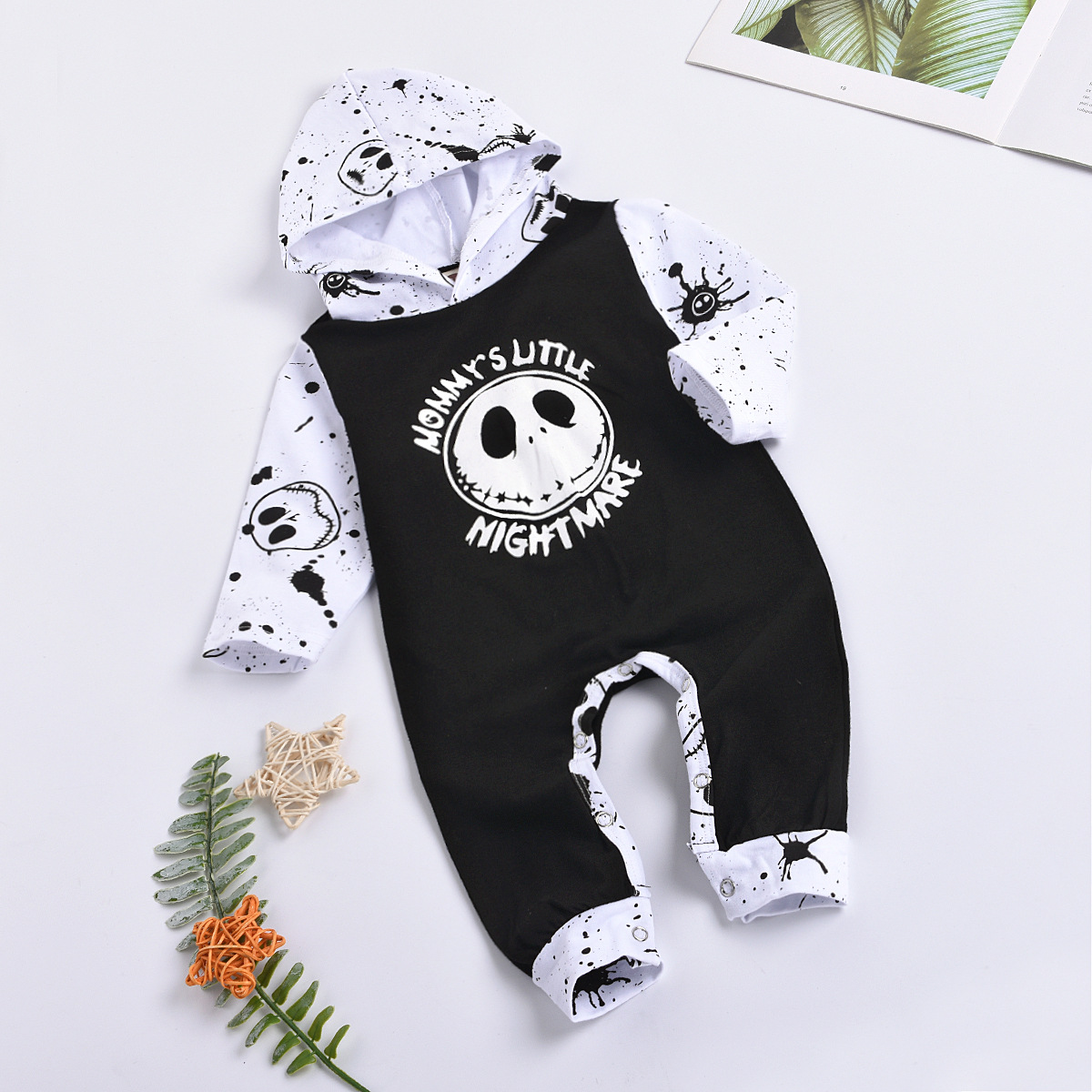 Children's Clothing European And American Style New Boy Halloween Cute And Cool Skull One-piece Stitching Romper