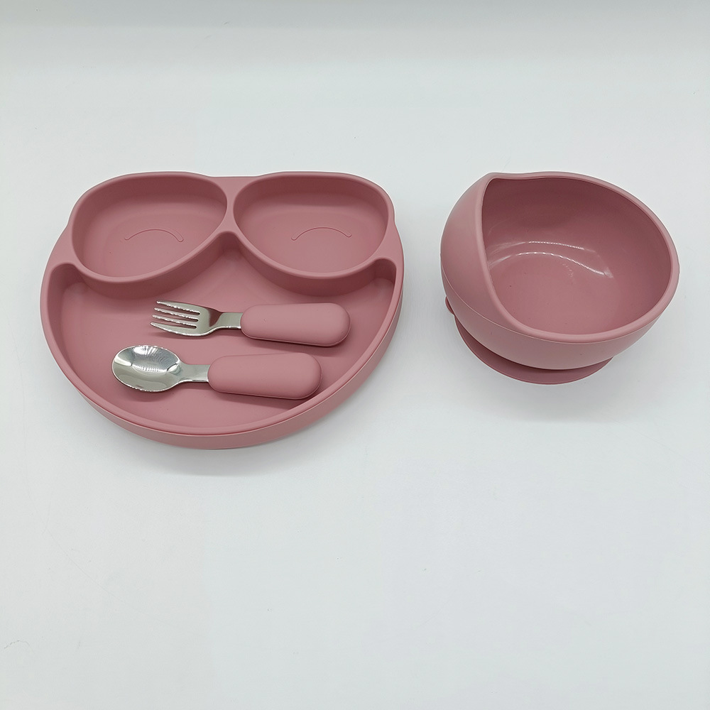 现货批发喂养餐具套装 kid feeding sets plates bowls forks and spoons