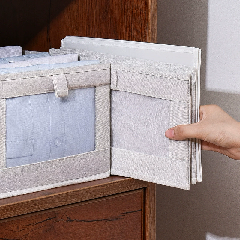 Storage box for home use, foldable cloth, storage system, cotton and linen