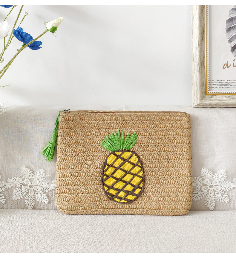 New Year Festival Tree Pattern All Seasons Season Coconut Tree Straw Tree Weave Square Clutches