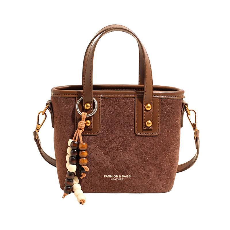 Cross-Border Retro Suede Bucket Bag For Women 2025 New Arrival Versatile And Stylish - Thumbnail 2