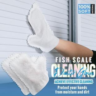 Non-woven disposable dust removal gloves lazy cloth Fish Scale Cleaning Duster Glove