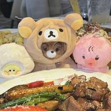 可爱10cm棉花娃娃衣服鼻孔鸡轻松熊娃衣套装斗篷头套公仔装饰玩偶