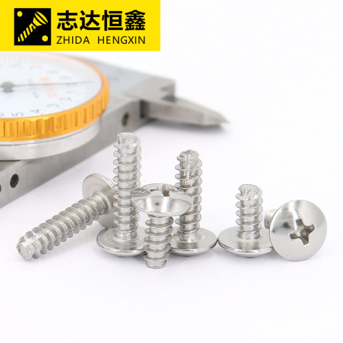 304 stainless steel umbrella head cross flat tail self-tapping screw TT large flat head coarse tooth self-tapping screw M2M3M4M5