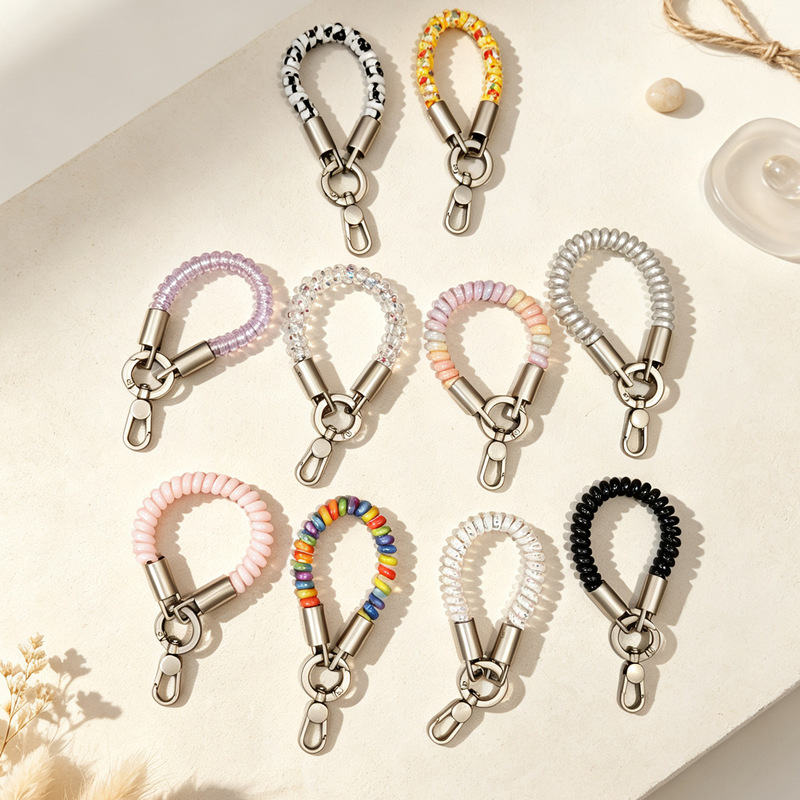 Colorful transparent phone cord mobile phone lanyard keychain fashion accessory bag decoration anti-lost strap cute little pendant Colorful transparent phone cord mobile phone lanyard keychain fashion accessory bag decoration anti-lost strap cute little pendant